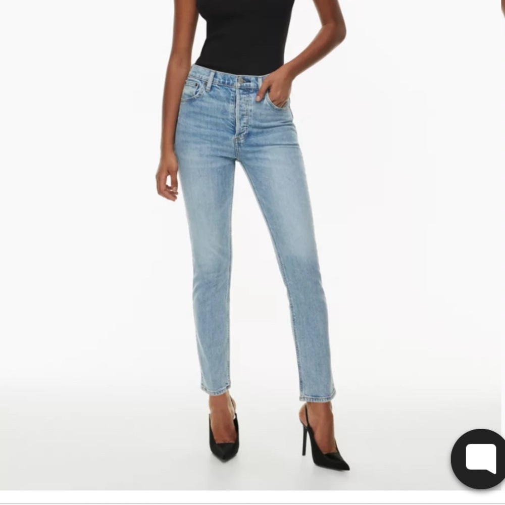 Yoko High Rise Slim Med Blue Denim Forum Aritzia